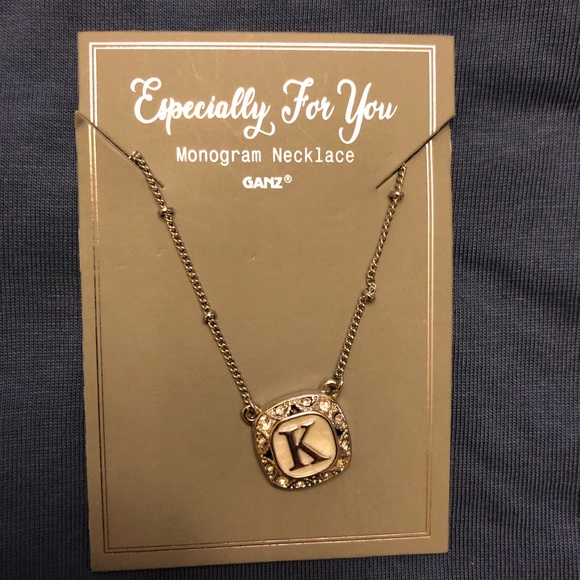 “K” Initial monogram 18” necklace NWT - Picture 1 of 3